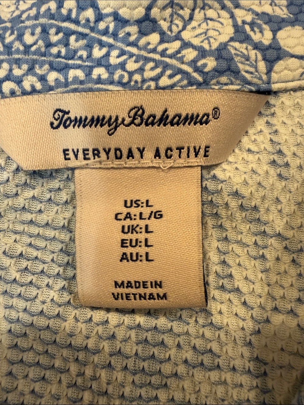 Women’s Tommy Bahama Light Blue & White Floral Pullover - size large - Picture 2 of 4